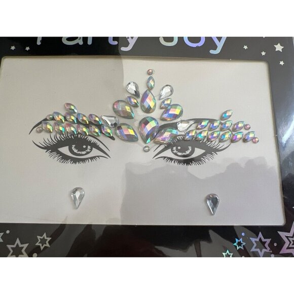PARTY JOY FACE CRYSTAL ADHESIVE STICKERS Festival NEW Gems - Picture 3 of 3